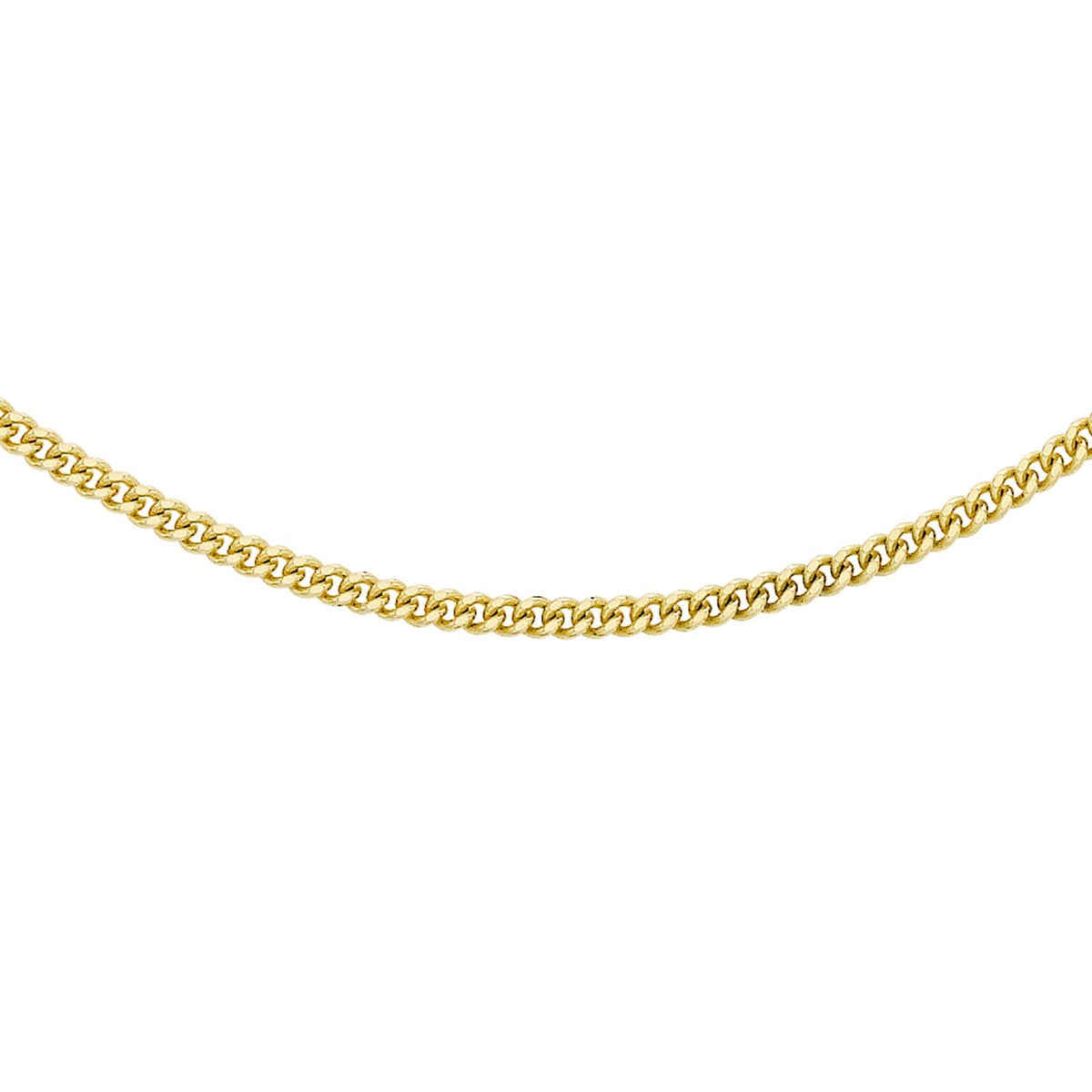 9K Yellow Gold 40 Diamond Cut Curb Chain 46cm