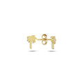 9K Yellow Gold Palm Tree Stud Earrings