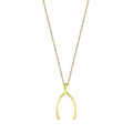 9K Yellow Gold Lucky Wishbone Necklace 40-45cm