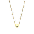 9K Yellow Gold Puff Heart Necklace 45cm