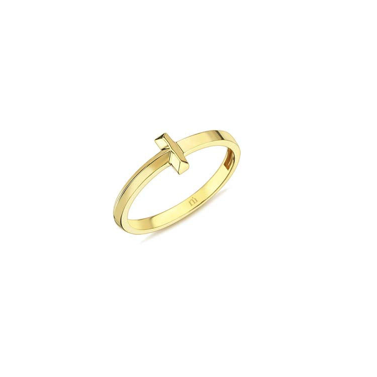 9K Yellow Gold Bar Ring