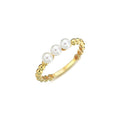 9K Yellow Gold Freshwater Pearl Beaded Ring