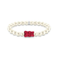 THOMAS SABO Pearl bracelet with red goldbears