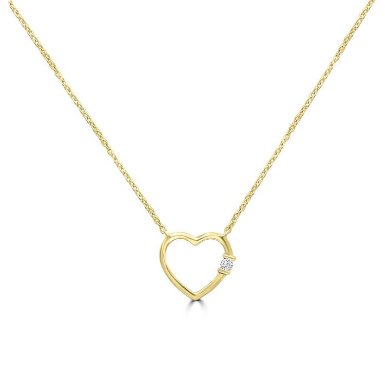 Diamond Necklace 40 - 45cm with 0.02ct Diamonds in 9K Yellow Gold