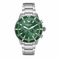 Emporio Armani Silver Tone Chronograph Watch / AR11500