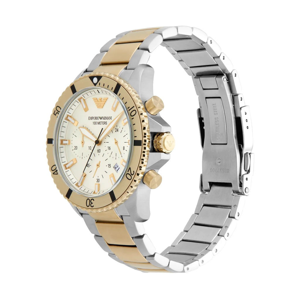Emporio Armani Luxury Two-Tone Chronograph Watch / 11606