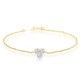 Bracelet with 0.15ct Diamonds in 9K Yellow Gold 17+2cm