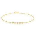 Bracelet with 0.15ct Diamonds in 9K Yellow Gold 17+2cm