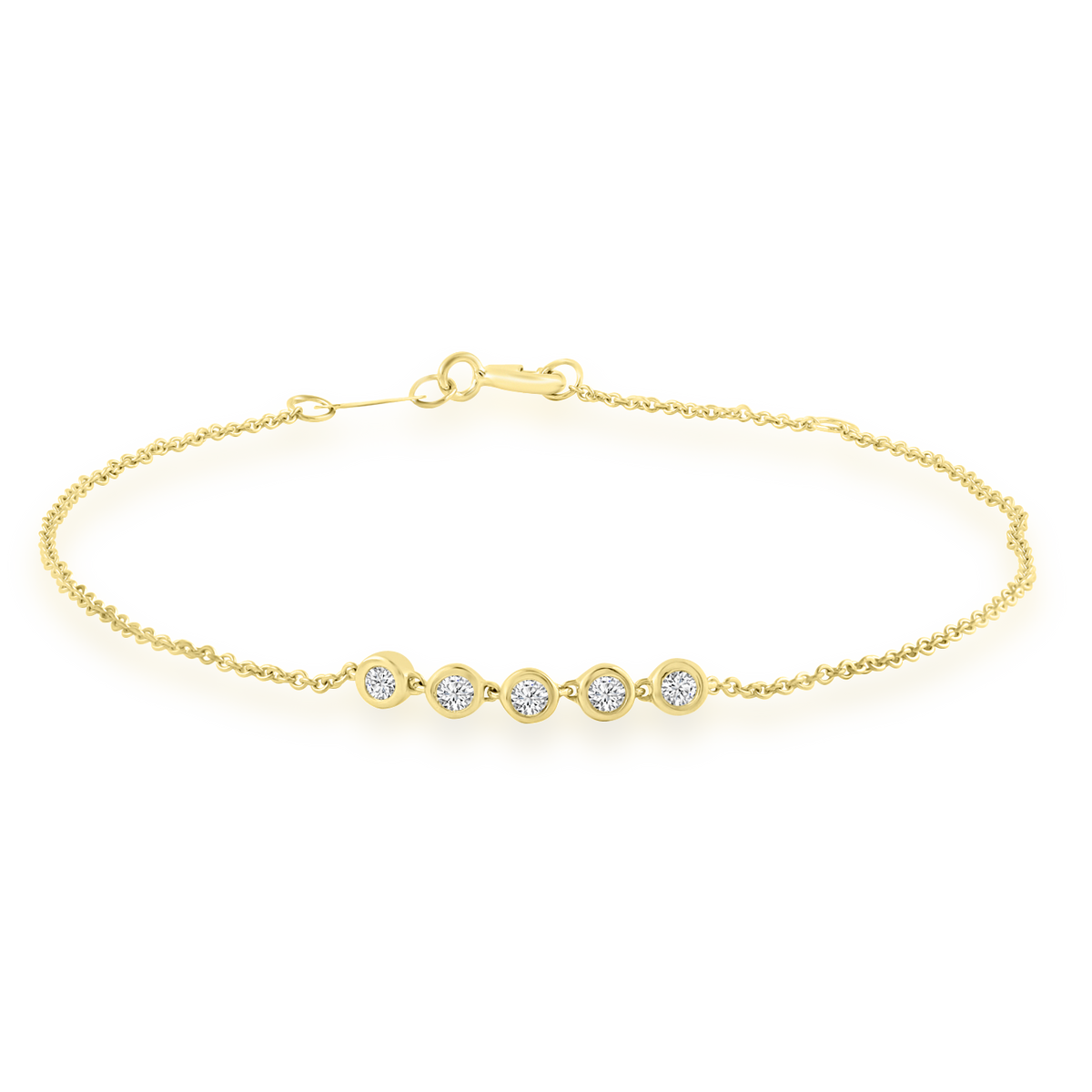 Bracelet with 0.15ct Diamonds in 9K Yellow Gold 17+2cm