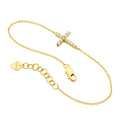 Ellani Sterling Silver Gold Plated Cross Bracelet / B222G