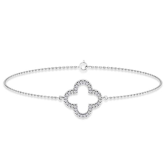 0.10ct HI I1 Diamond Bracelet 18.5cm in 9K White Gold