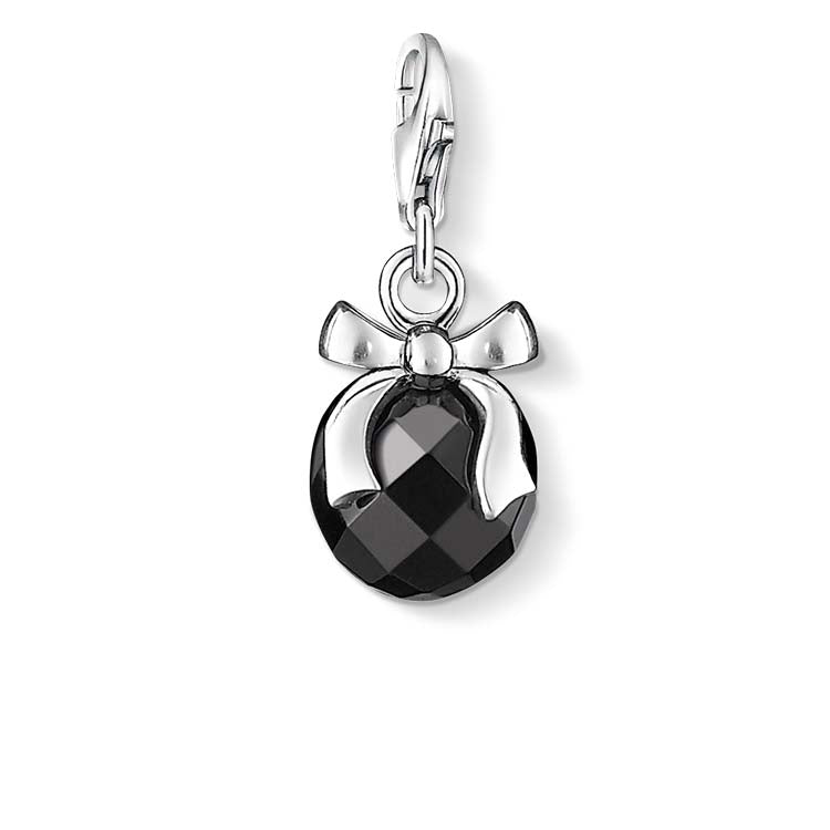 CC868/ Bow On Black CZ Thomas Sabo Charm