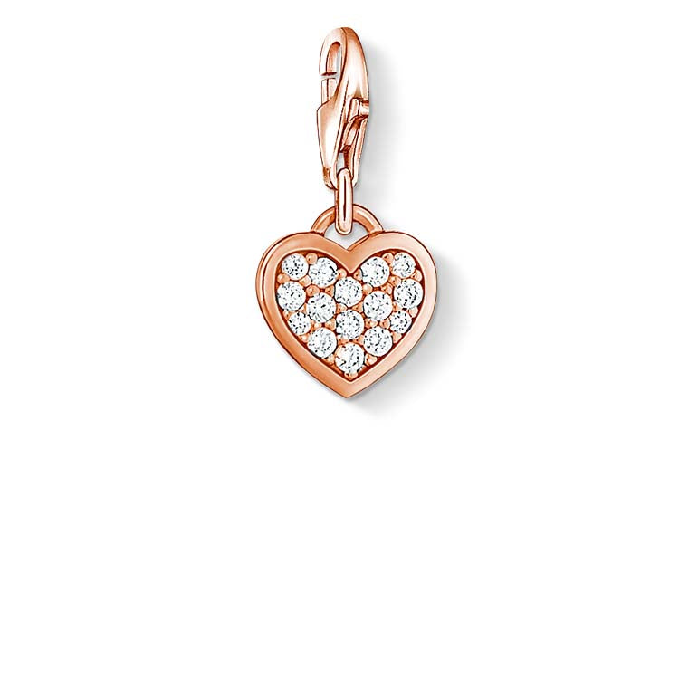 CC970/ Heart Pave CZ Rose GP Thomas Sabo Charm
