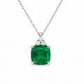 18kw Lab Emerald / Diamond Necklace