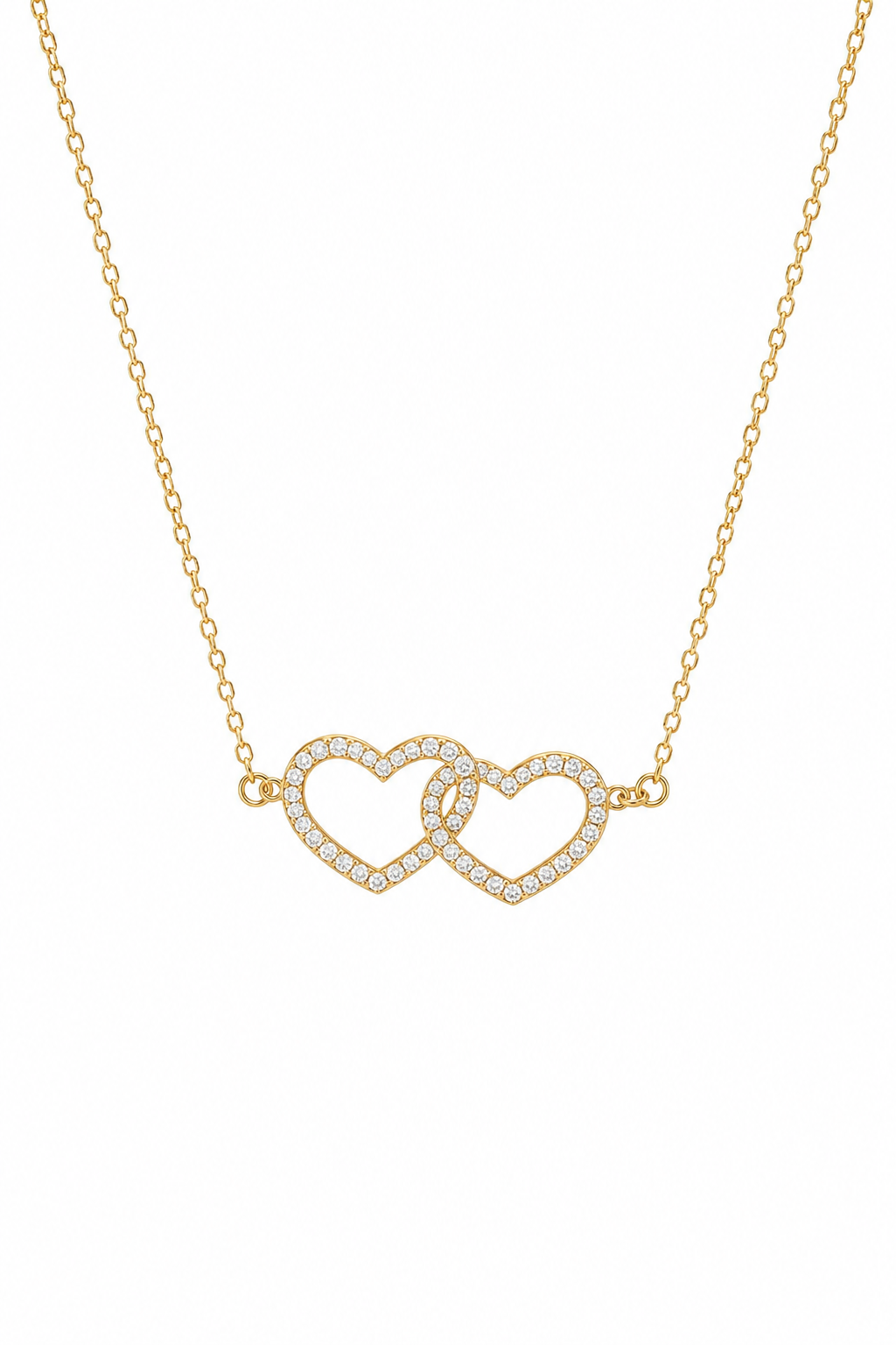 9KY Double Heart Necklace