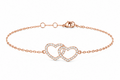9K Rose Gold Double Heart Bracelet