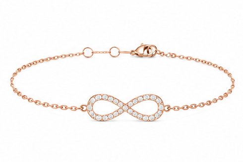 9K Rose Gold Infinity Bracelet