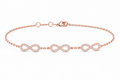 9K Rose Gold Double Heart Bracelet