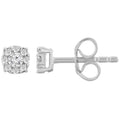 Stud Earrings with 0.15ct Diamonds in 9K White Gold