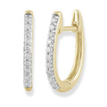 Huggie Earrings with 0.15ct Diamonds in 9K Yellow Gold