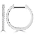 Huggie Earrings with 0.08ct Diamonds in 9K White Gold