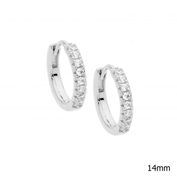 Ellani Sterling Silver Hoop Earrings / E549S