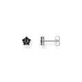 THOMAS SABO Blackened Flower ear studs with black zirconia