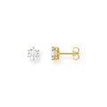 THOMAS SABO Gold Ear studs with white zirconia in brilliant cut