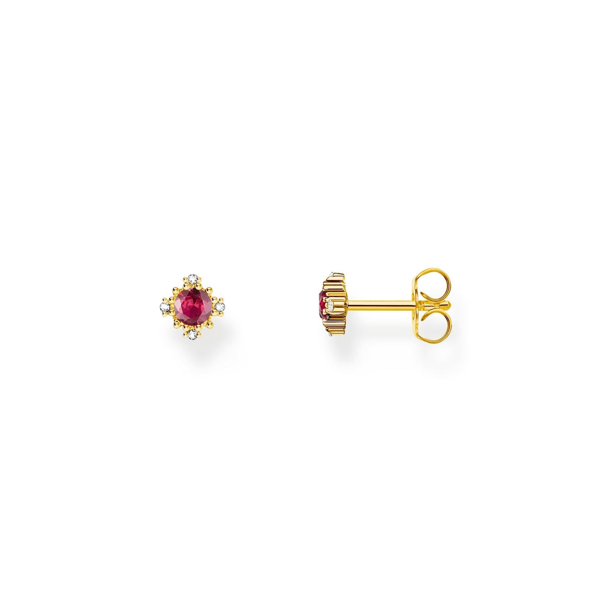 THOMAS SABO Vintage Romance Small ear studs with red sapphire