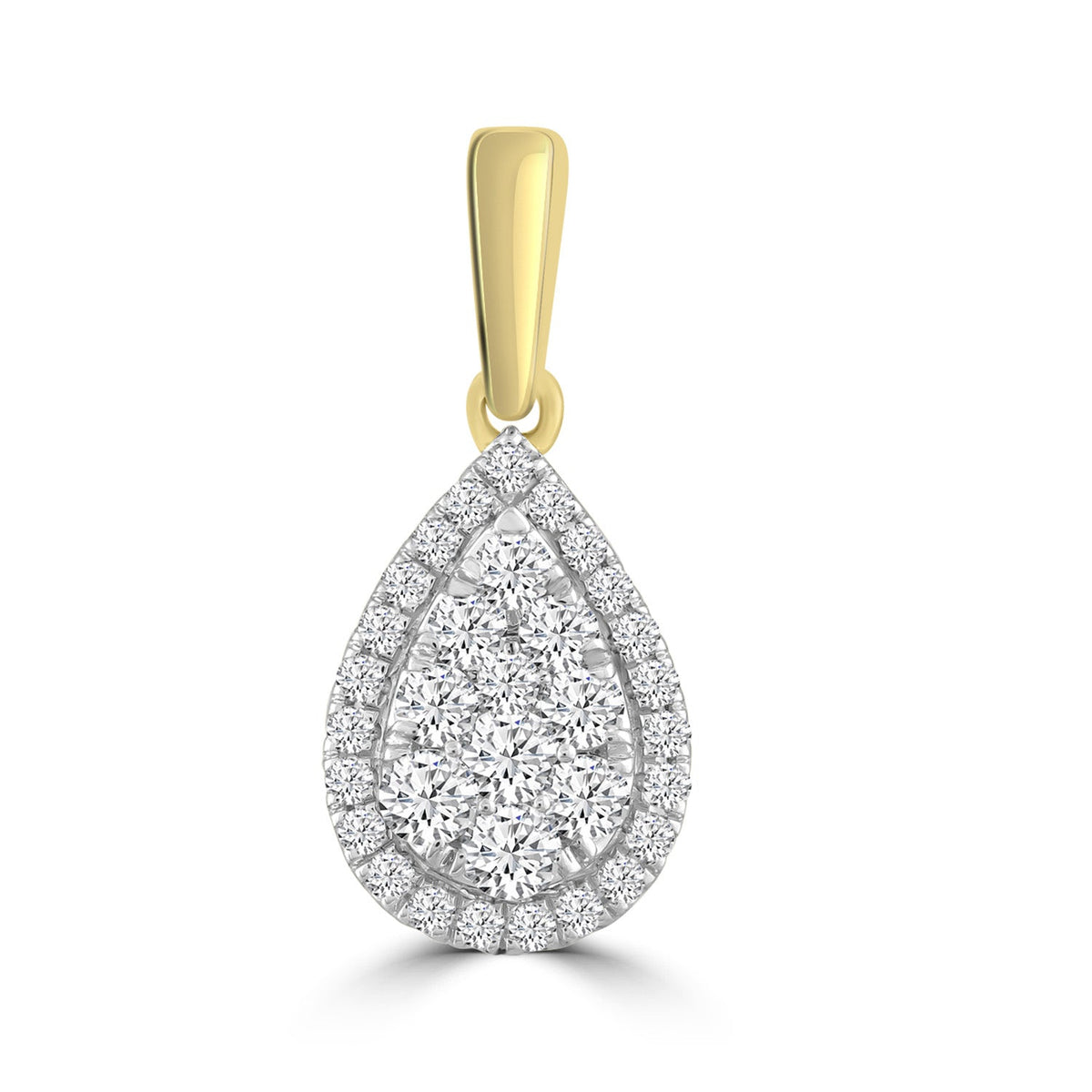 Pear Pendant with 0.25ct Diamond in 9K Yellow Gold