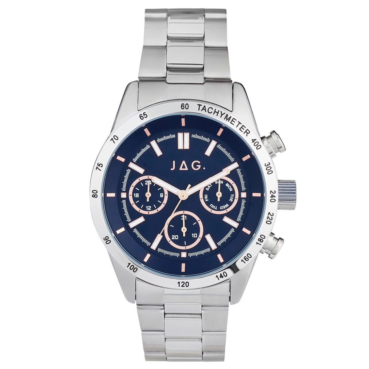 Jag Alain Silver Stainless Steel 44mm Watch