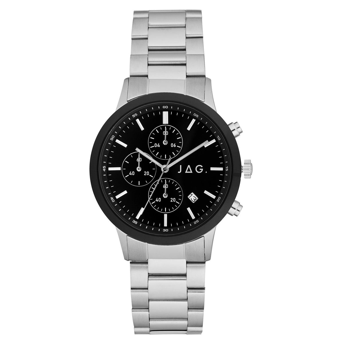 Jag Carlton Silver Stainless Steel 43mm Watch