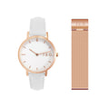 Jag Camden White Leather Watch and Mesh Strap Set 32mm Watch