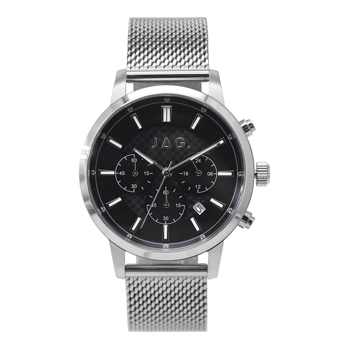 Jag Byron Silver Chronograph Blue Dial Stainless Steel 42mm Watch