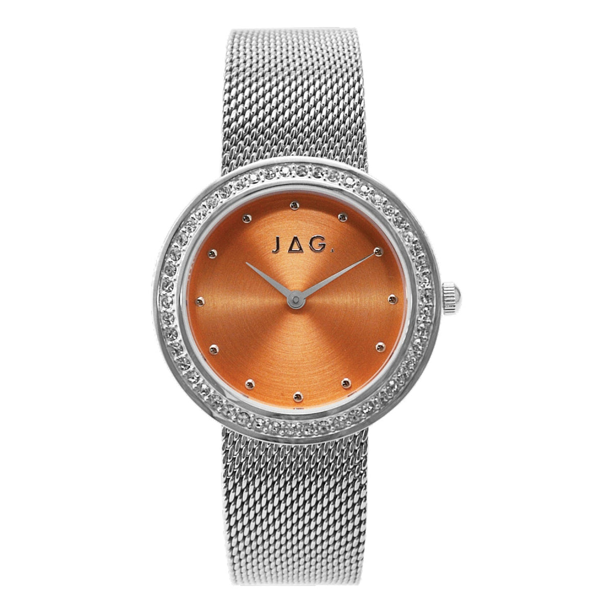 Jag Henley Silver Orange Dial Stainless Steel 35mm Watch
