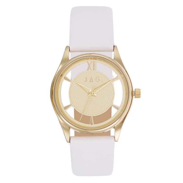 Jag Croydon White Alloy 34mm Watch
