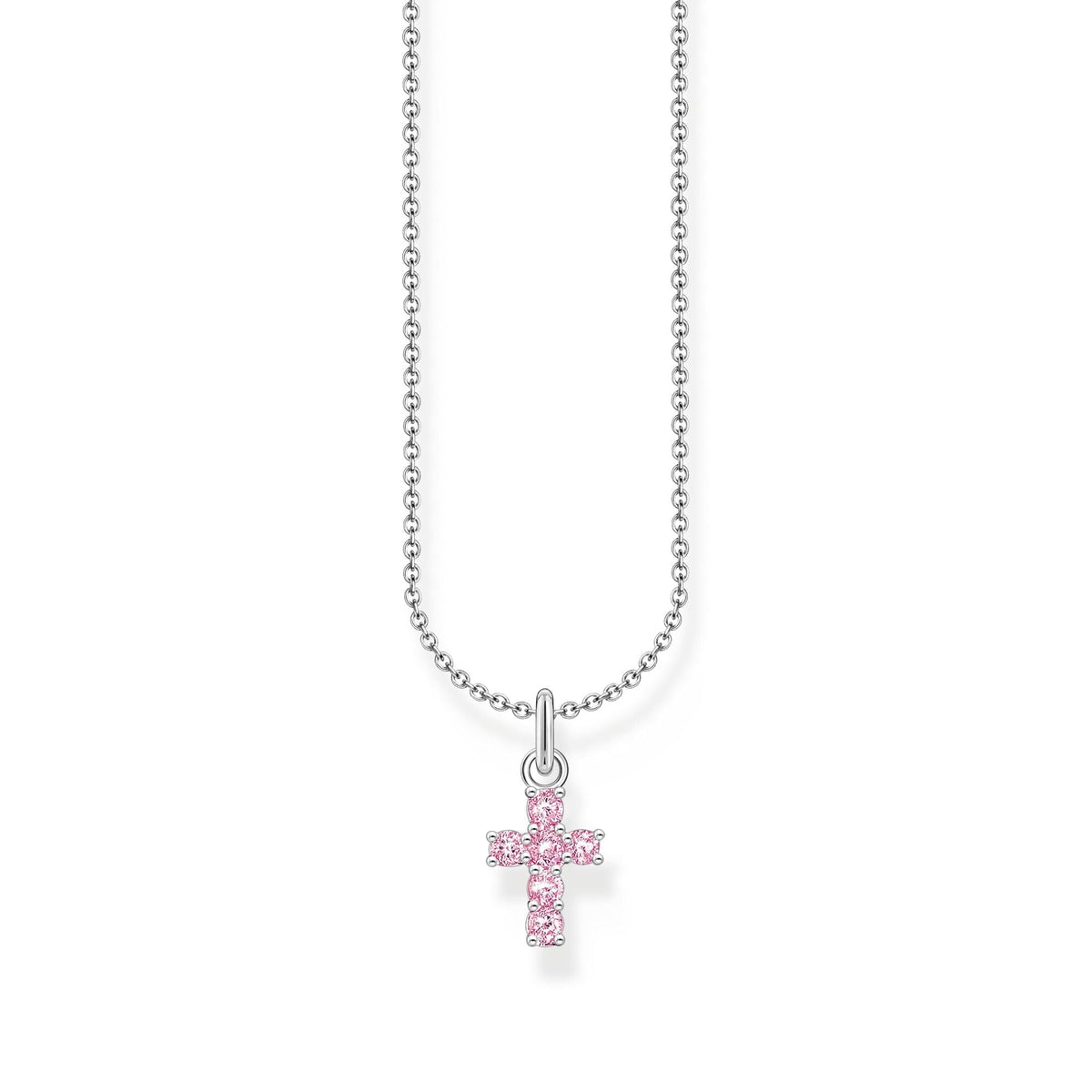 THOMAS SABO Necklace with cross pendant with pink zirconia