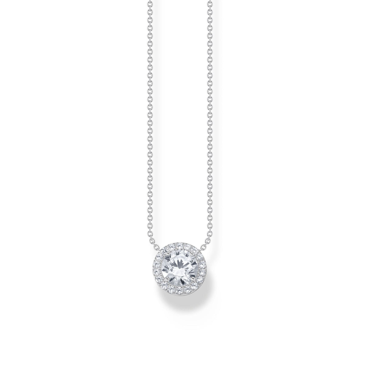THOMAS SABO Necklace with halo pedant with white zirconia