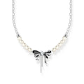 THOMAS SABO Romance bow necklace with freshwater pearls