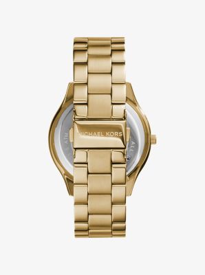 Michael Kors Slim Runway Gold-Tone Stainless Steel Watch / MK3179