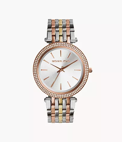 Michael Kors Tri-Tone Glitz Darci Watch / Mk3203