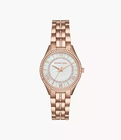 Michael Kors Women's Lauryn Three-Hand Rose Gold-Tone Stainless Steel Watch / MK3716