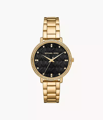 Michael Kors Pyper Three-Hand Gold-Tone Alloy Watch / MK4593