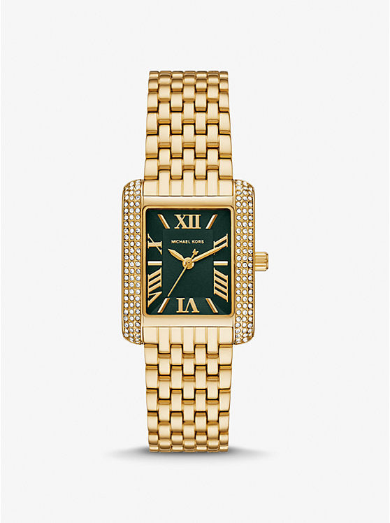 Michael Kors Petite Emery Pavé Gold-Tone Watch / Mk4742