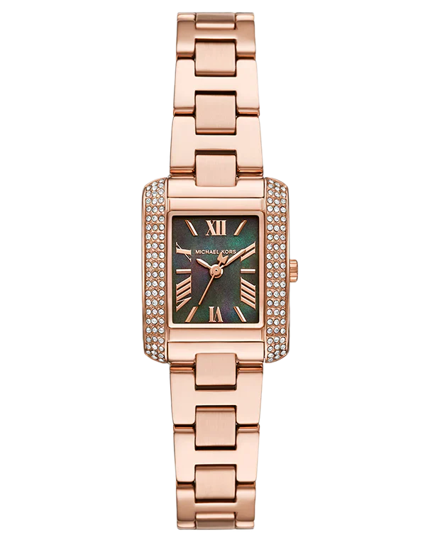 Michael Kors Emery Three-Hand Rose Gold-Tone Stainless Steel Watch /