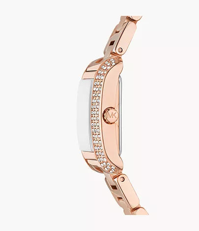 Michael Kors Emery Three-Hand Rose Gold-Tone Stainless Steel Watch /