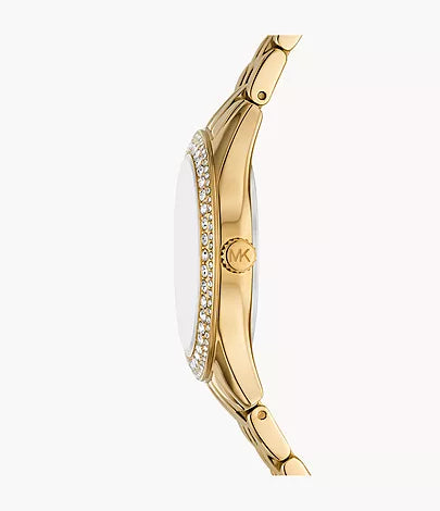 Michael Kors Harlowe Three-Hand Gold-Tone Stainless Steel Watch / MK4870