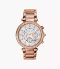 Michael Kors Rose Gold-Tone Glitz Parker Watch / MK5491