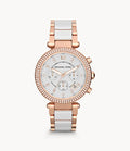 Michael Kors Women's Parker Chronograph Two-Tone Stainless Steel Glitz Watch / MK5774