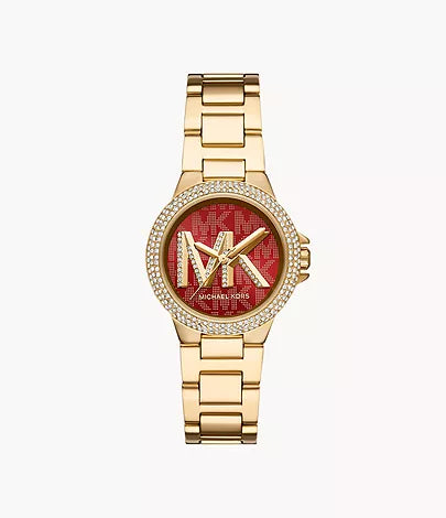 Michael Kors Camille Three-Hand Gold-Tone Stainless Steel Watch / MK7196